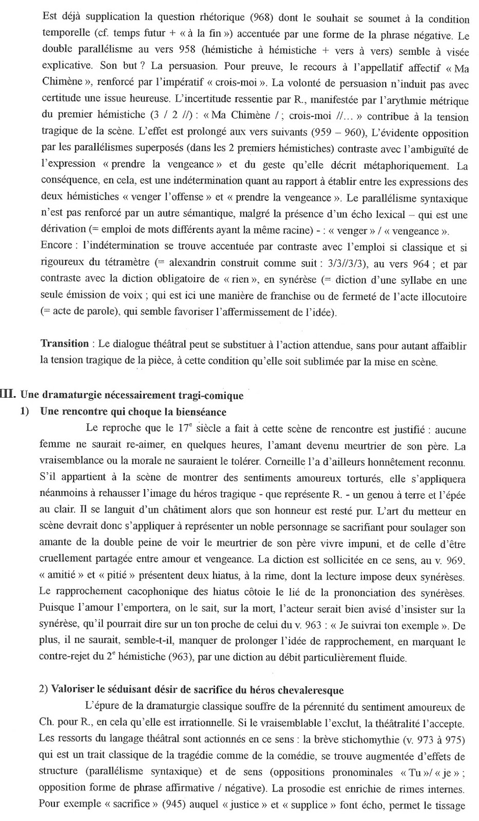 le cid corneille commentaire
